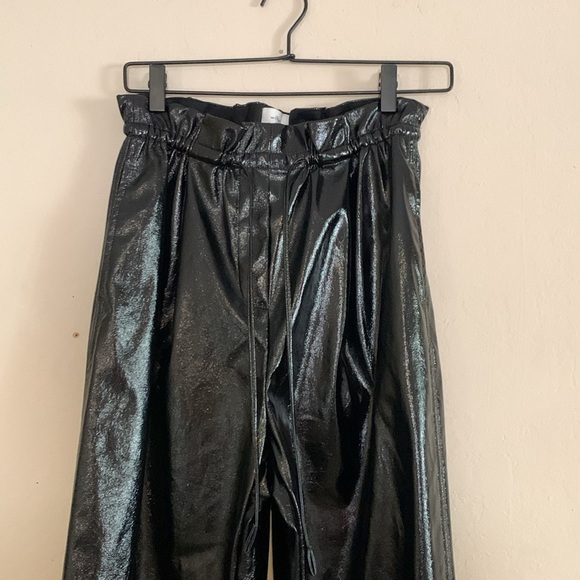 Wilfred Womens Pant Black Jive Faux Leather Shiny Trouser Aritzia Club Sz Small - Picture 3 of 7